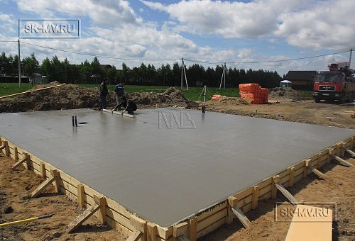 Можайские сады. Бетонирование фундаментной плиты