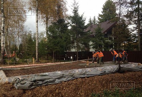 16. Бетонирование фундамента бани