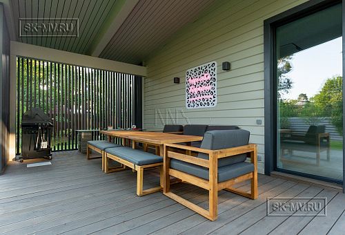 Фотографии П-образного дома в скандинавском стиле 238 кв м с панорамным остеклением, построенного в Сестрорецке - 22