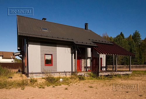 Строительство энергоэффективного каркасного дома в современном стиле, в п Галактика - 6