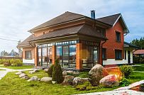 Строительство двухэтажного дома из газобетона с верандой с панорамным остеклением в КП Сосновое - мини - 1