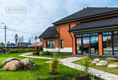 Строительство двухэтажного дома из газобетона с верандой с панорамным остеклением в КП Сосновое - 6