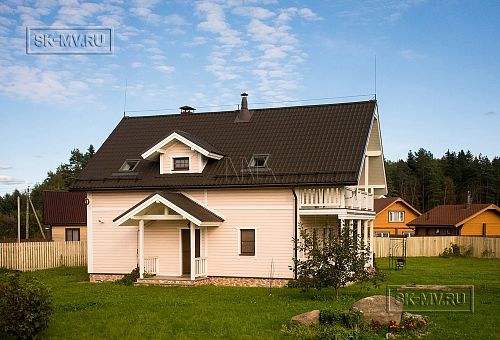 Строительство каркасного коттеджа с большой террасой в п Ольшаники - 16