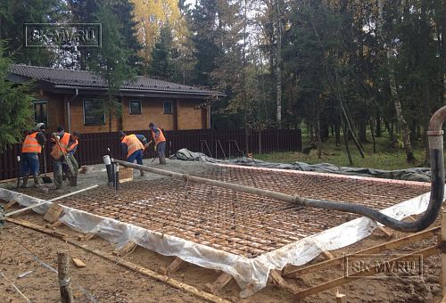 16. Бетонирование фундамента бани