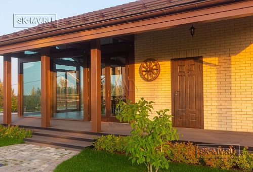 Строительство летней кухни по технологии фахверк с панорамным остеклением в д Пеники - 12