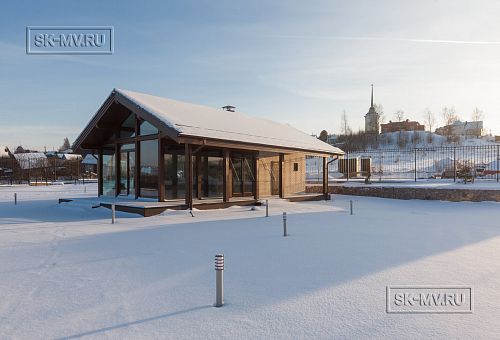 Фото репортаж с места строительства кирпичного дома ок 800 кв м с цоколем и СПА в д Пеники Лен области - 10