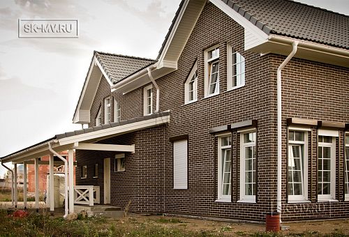 Строительство каркасного коттеджа с кирпичной отделкой в поселке Черничные поля Москва - 15