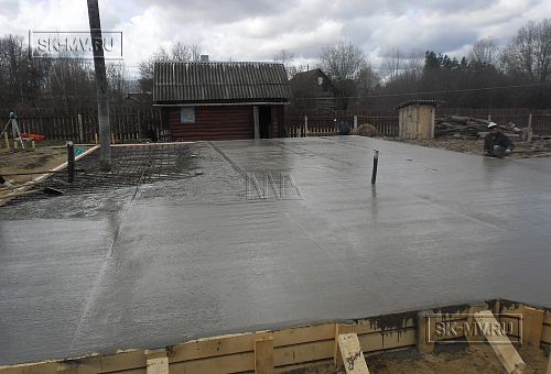 Бетонирование фундаментной плиты