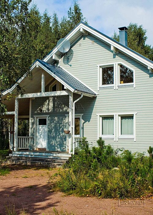 Строительство каркасного коттеджа с навесом для автомобиля и террасой в п Борисово