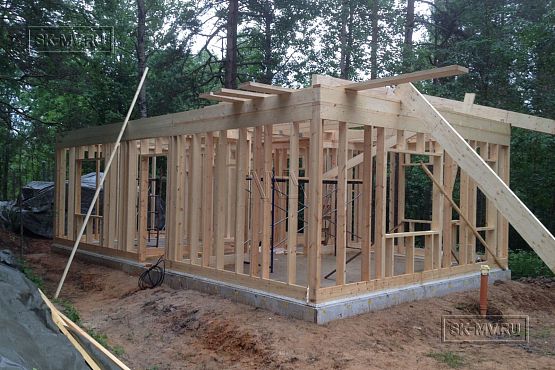 Строительство каркасного охотничего одноэтажного дома в Лужском районе - 13