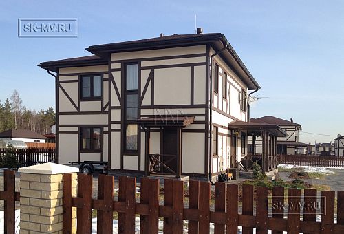 Построенный по каркасной технологии в к п Парквэй загородный дом для постоянного проживания в стиле фахверк площадью 200 кв м - 12