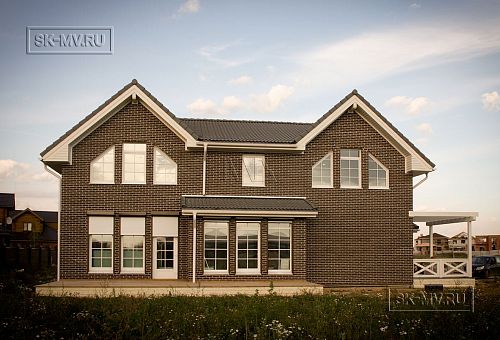 Строительство каркасного коттеджа с кирпичной отделкой в поселке Черничные поля Москва - 20