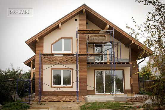 Фото репортаж с места строительства каркасного дома около 146 кв м с планкеном в д Сорокино Московской обл - 1