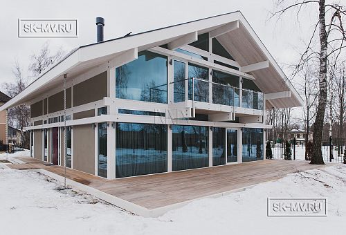 Фото репортаж с места строительства загородного дома с панорамными окнами в КП Монтевиль - 1