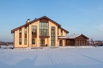 Фото репортаж с места строительства кирпичного дома ок 800 кв м с цоколем и СПА в д Пеники Лен области - мини - 34