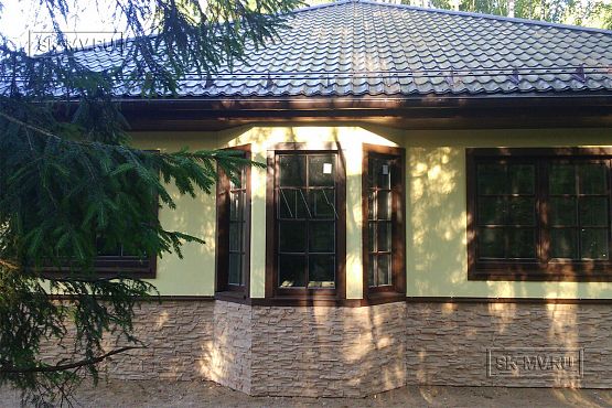 Построенный одноэтажный дом из газобетона с шатровой крышей в СНТ Фауна - 6