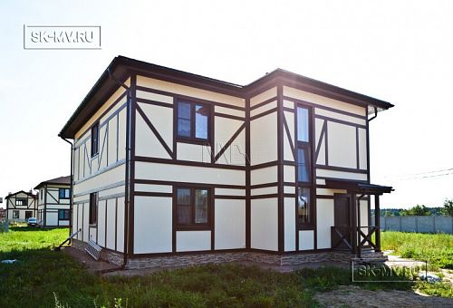 Построенный по каркасной технологии в к п Парквэй загородный дом для постоянного проживания в стиле фахверк площадью 200 кв м - 27