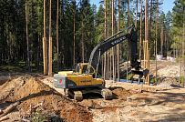 Монтаж индивидуального расчётного фундамента УШП PRO для строительства кирпичного  дома в Рощино 2, S плиты = 500 кв.м, Лениградская обл. - мини - 1