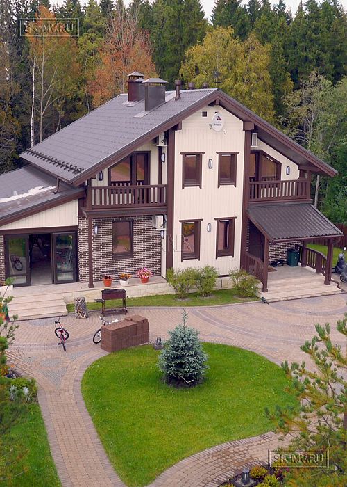 Строительство современного каркасного коттеджа с цокольным этажом в п Ольшаники