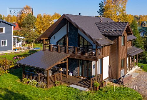 Построенный загородный дом с террасой по каркасной технологии в Сестрорецке под ключ - 2