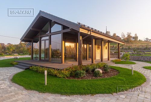 Строительство летней кухни по технологии фахверк с панорамным остеклением в д Пеники - 13