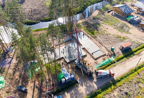 Монтаж индивидуального расчётного фундамента УШП PRO для строительства кирпичного дома в Рощино 2, S плиты = 530 кв.м, Лениградская обл. - 41