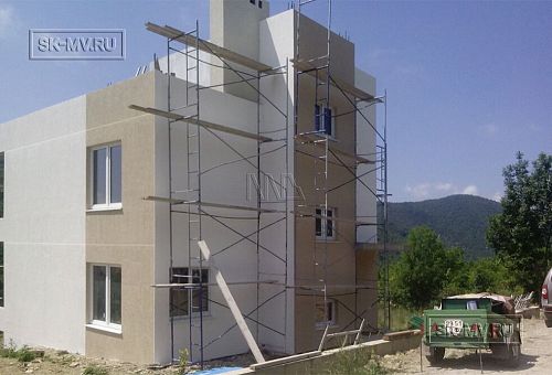 Четырехэтажный дом из газобетона в стиле Хай Тек с эксплуатируемой плоской кровлей в КП Наше место - 2