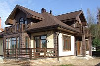 Построенный современный каркасный дом с комбинированным фасадом Галактика 3 - мини - 2