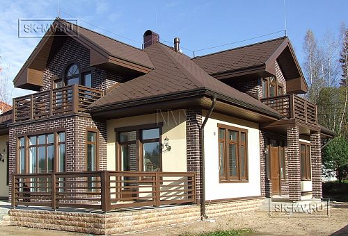 Построенный современный каркасный дом с комбинированным фасадом Галактика 3 - 2