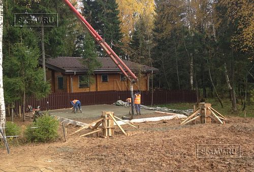 16. Бетонирование фундамента бани