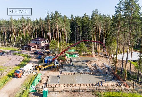 Монтаж индивидуального расчётного фундамента УШП PRO для строительства кирпичного дома в Рощино 2, S плиты = 530 кв.м, Лениградская обл. - 37